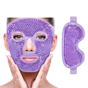 ZNÖCUETÖD Hladilna ledena maska za zmanjšanje utrujenosti, vrečke pod očmi, sinus, rdečina, olajševanje bolečine, temni krogi, migrena, vroč/hladen paket z mehko Plush hrbtišče (purple(1* maska za oči+1*Face mask))