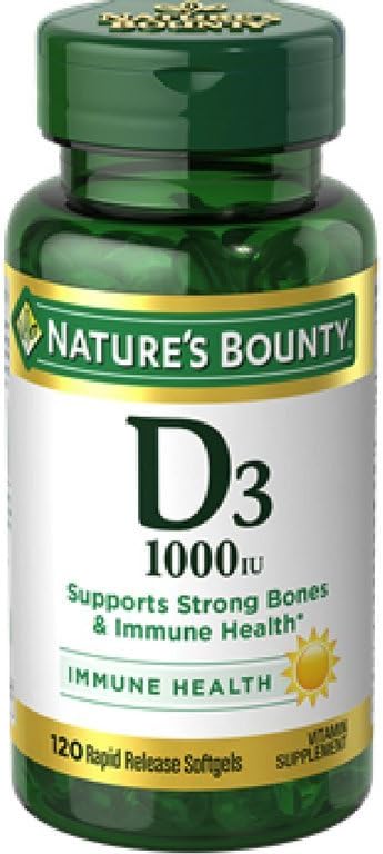 Bounty vitamin D3 1000 i.e. imunskega zdravja, 120 mehkih kapsul (paket po 12)