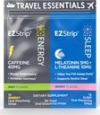 Potovalni paket z energijo in spanje dopolnila - 30 Count - Prenosni paket s kofeinom trakovi za energijo in melatonin stripi za podporo spanja med potovanjem - Izdelano v ZDA, sladkor & Gluten brezplačno