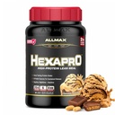 ALLMAX HEXAPRO, čokoladno arašidovo maslo - 2 lb - 25 gramov beljakovin na postrežbo - 8-urna release - nič sladkorja - 21 postrežbe