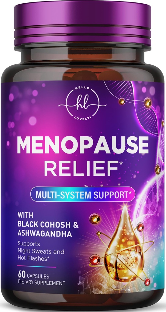 Menopause dopolnila za ženske s črno Cohosh - Naraven, blag vroč Flash, nočno potenje & Hormone Podpora, Menopause Relief z Dong Quai, Energy & Balance, Non-GMO & Gluten Free - 60 kapsul