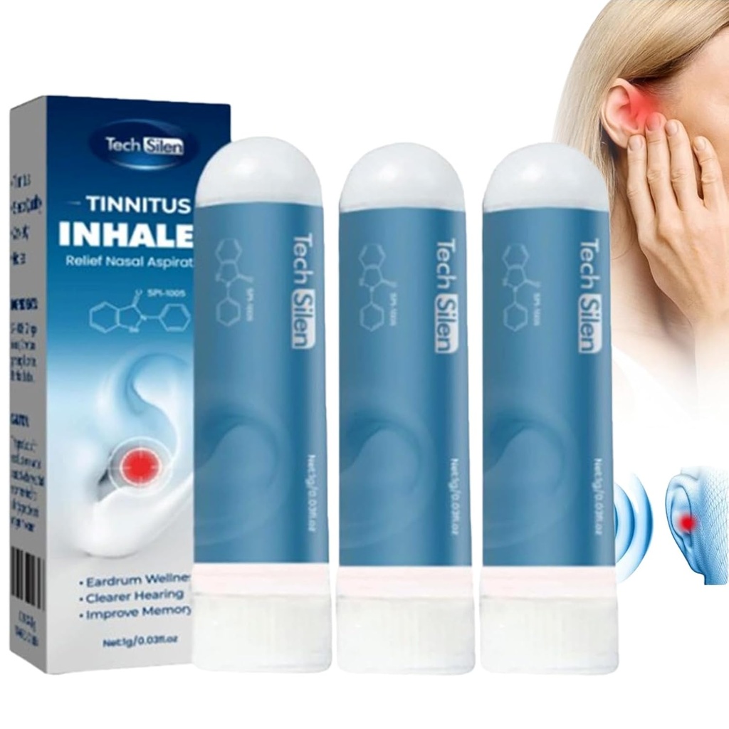 Techsilen za tinitus, Techsilen Tinitus Inhaler, Tinitus Inhaler, Tinitus Relief za zvonjenje ušes, Echoease Tinitus Inhaler (3 kosov)
