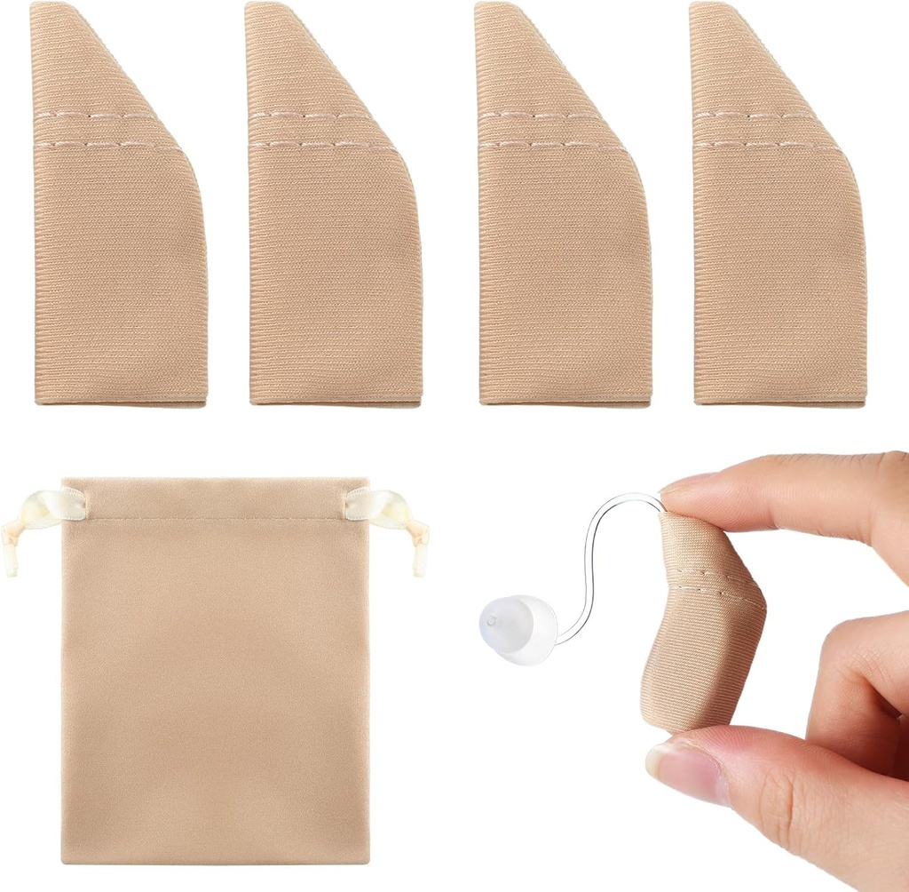 Nuanchu 2 paketi Slušni pripomoček Udobna zaščita s skladiščno vrečko Slušni pripomoček Pokrov fits 1" do 1,25" Zaščititi ojačevalniki iz Dirt, potenje, veter(Fits 1" do 1,25"Khaki)