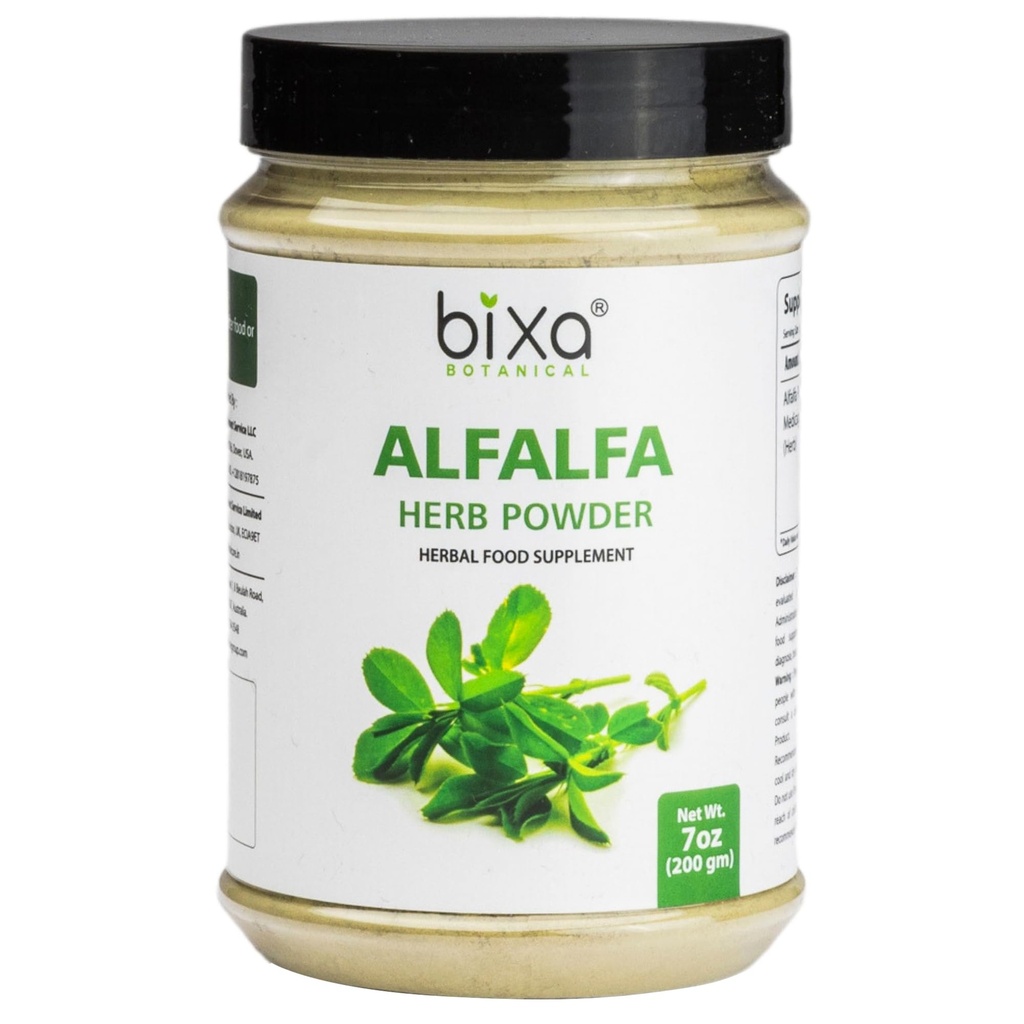 bixa BOTANICAL Alfalfa prašek Pure (Medicago Sativa) Superfood 