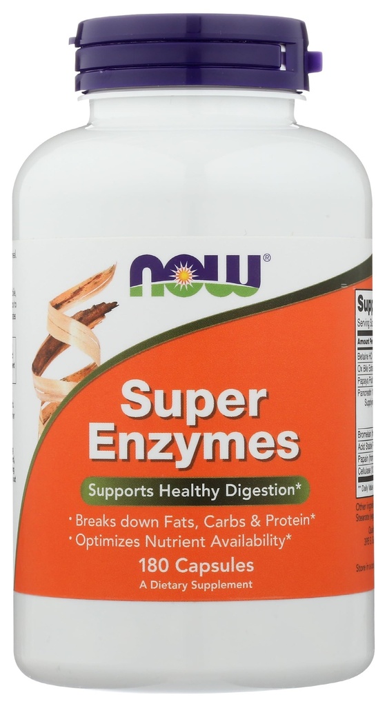 Zdaj dopolnila, Super Encimi, oblikovani z bromelainom, Ox Bile, Pancreatin in Papain, Super Encimes, 180 kapsul