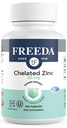 Freeda kelirani cink 30mg – TRAACS® cinkov biglicinat za visoko absorpcijo – Vegan, Košir, Nežen na želodcu – Imunska podpora za odrasle, moške in ženske – 100 majhnih tablet