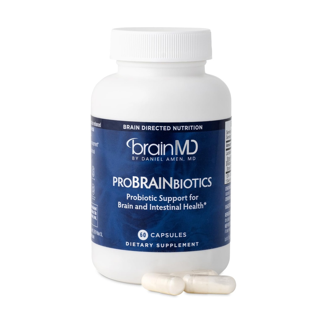 Dr. Amen BrainMD ProBrainbiotics - 3 milijarda CFU, 60 kapsul - spodbuja zdravje brez glutena - 60 streže