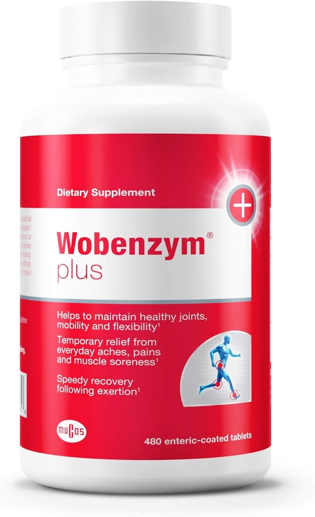Douglas Laboratories Wobenzym Plus - skupna podpora in okrevanje mišic*y - z bromelainom, Rutin & Trypsin - Proteolitični encimi - enterično obložene tablete - 480 tablet