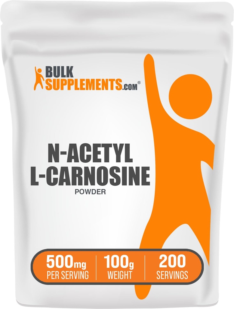 BulkSupplements.com N-acetil L-karnozin prašek - karnozin dodatek, N-acetil karnozin 500mg - Gluten Free, 500mg na serviranje, 100g (3,5 oz) (Pack of 1)