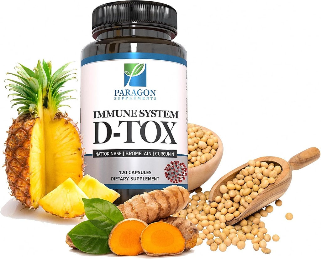 Spike Protein Removal - Original Spike Detox Formula z Nattokinase, Bromelain & Curcumin - 3-in-1 Imunski sistem dodatek - Non-GMO, Vegan, Gluten-free - Izdelano v ZDA - 120 Kapsule (30 dnevna zaloga)