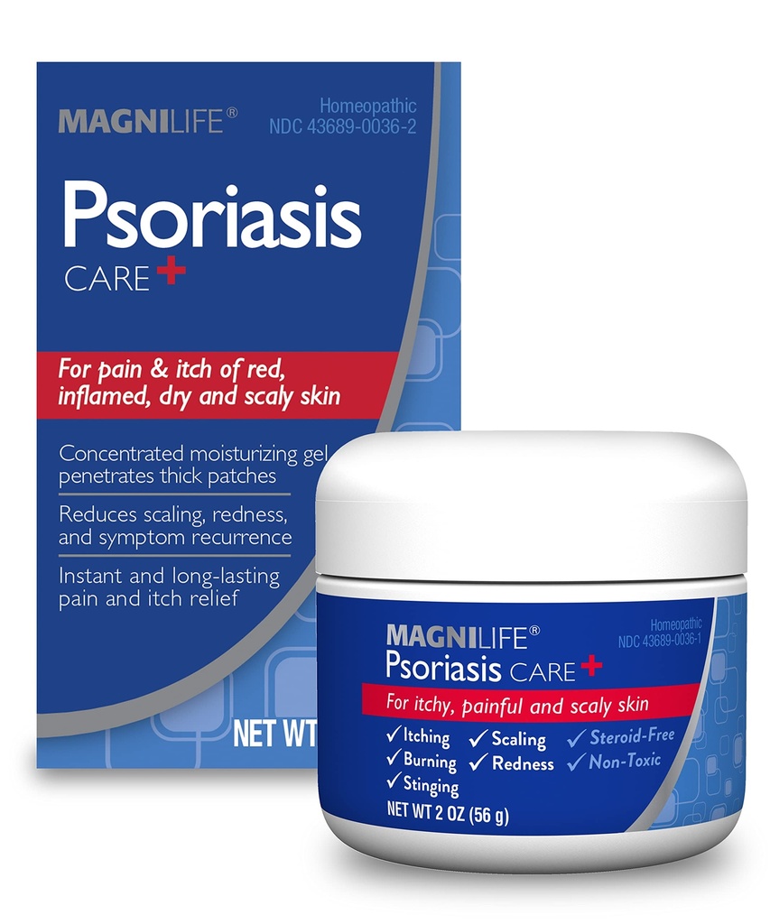 MagniLife Psoriasis Care+, naravni srbečica in lajšanje bolečine, vlaženje pomaga zmanjšati rdečino, skaling in plapolanje na telesu in skalp - neoporečna, ne-toksik - 2oz