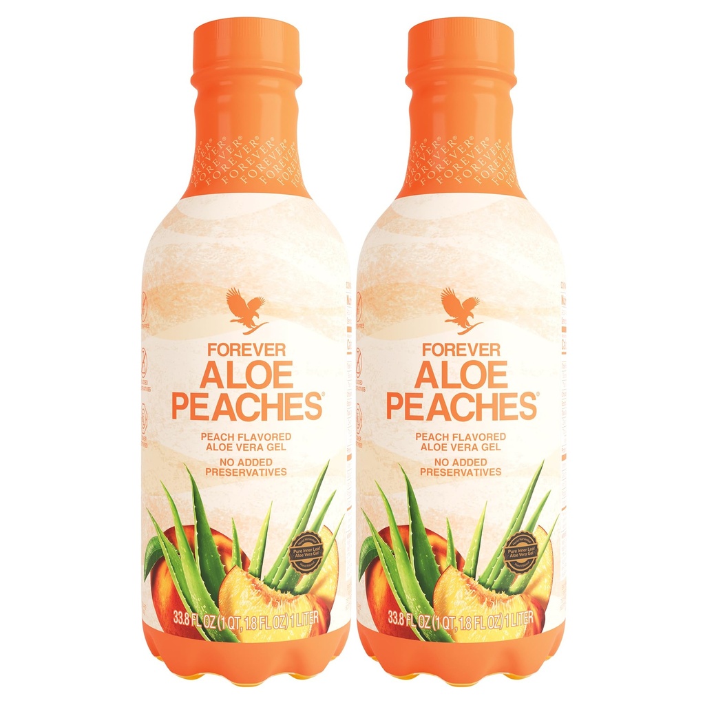 Večno življenje - Breskve Aloe - Čista Aloja z resničnim okusom Breskve - podpira prebavo in imuniteto - Vegan in Gluten-free - 33.8 fl oz (2-Pack)