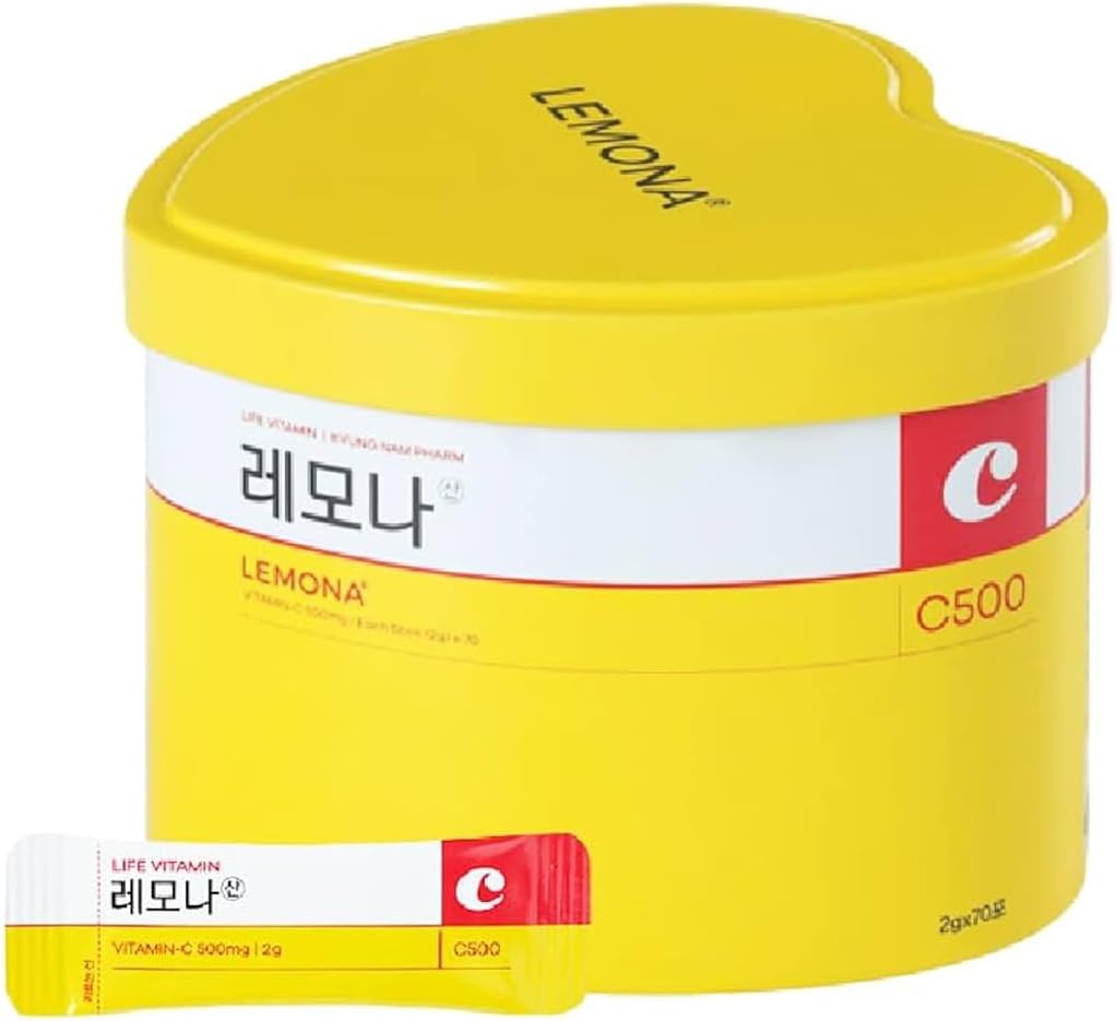 Limona za izboljšanje vode Vitamin C 500mg prašek, Rumeno srce kositer zaboj limona aromat vitamin v prahu - 70 palice (2g)