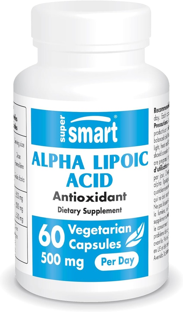 Superpametna - Alfa lipoična kislina 500mg na dan - Visoka moč Univerzalni antioksidant - ALA dodatek 
