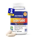 Enzymedica Lypo Gold, visoka moč lipaze Prebavne encime za prebavljanje maščob, podpira občasno napihnjenost in prebavnega zdravja, Keto- Friendly, Vegan, 60 kapsul