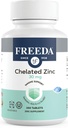 Freeda kelirani cink 30mg – TRAACS® cinkov biglicinat za visoko absorpcijo – Vegan, Košir, Nežen na želodcu – Imunska podpora za odrasle, moške in ženske – 250 majhnih tablet