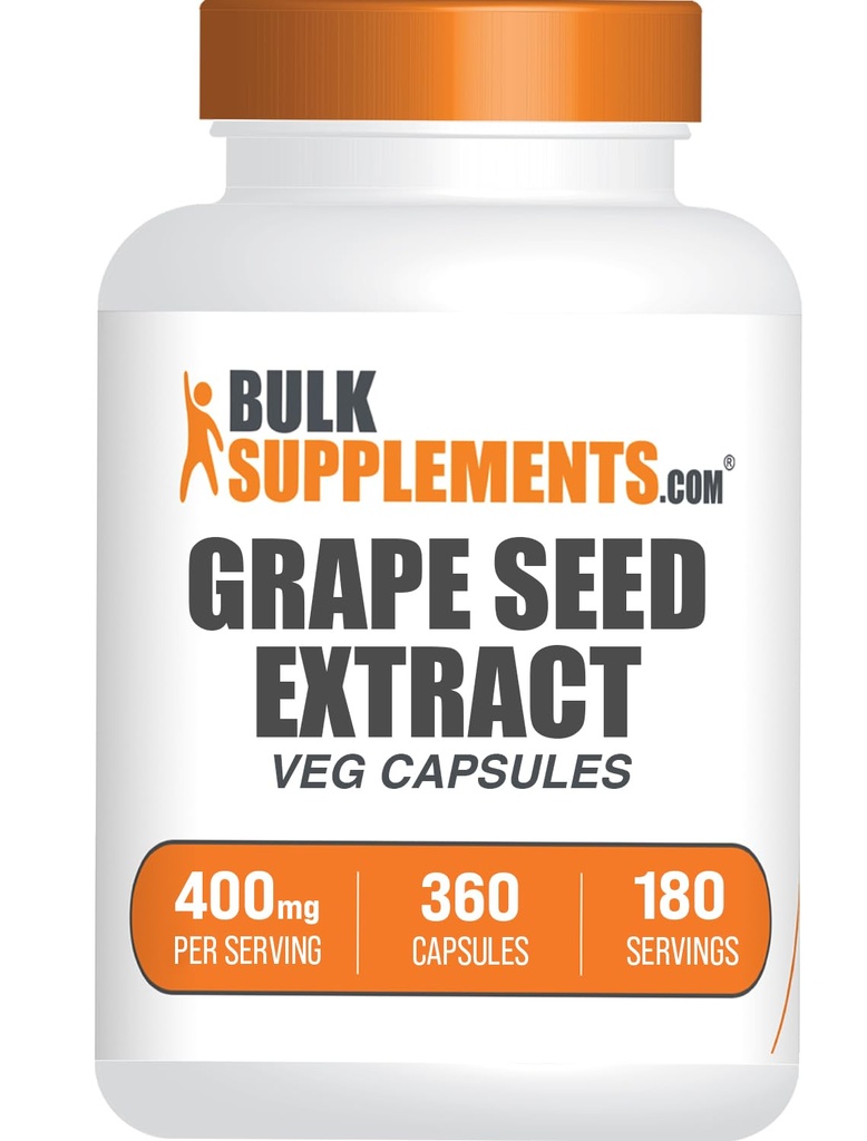 BulkSupplements.comgrape Seed Extract kapsule - grozdno seme dodatek, antioksidant dodatek - Vegan, 2 kapsuli na serviranje, 360 Število (paka po 1)