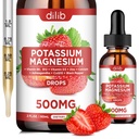 Kalijev magnezijev citrat dodatek, Tekoči magnezijev citrat kapljice 500mg z Ashwagandha, kalcij, cink, vitamin D3, B6, B12, CoQ10 - Podpora Calm & Bone & Muscle & Imune Health Vegan 2 fl oz