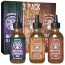 Viking Revolution Beard olje za moške 3 Pack - Naravni moški Beard Oil Variety Set - Sandalwood, Bor in Cedar, Clary Sage Scents - Beard conditioning in vlaženje za zdravo brado (3 Pack, 1oz)