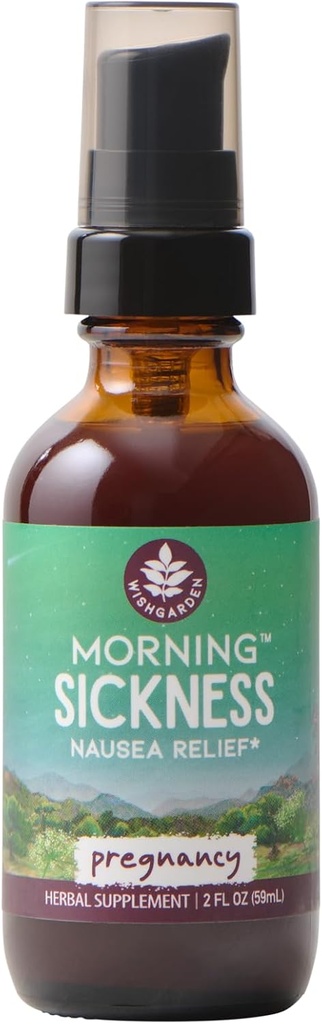 WishGarden Herbs Jutranja bolezen Podpora slabosti - All-Natural Herbal Jutranja bolezen Podpora dodatek s Peppermint Leaf & Cardamom, First Trimester Podpora za nosečnice, 2oz