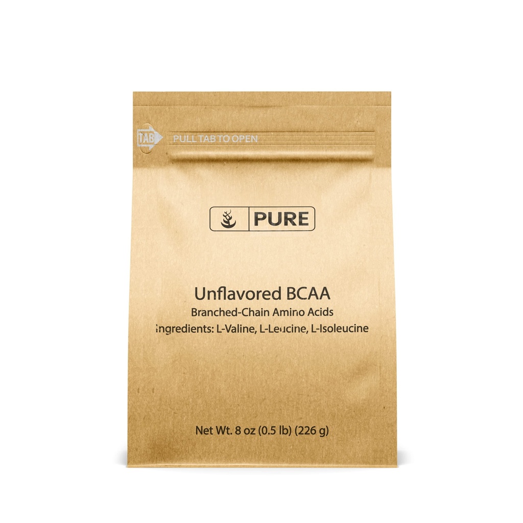 Čiste izvirne sestavine Unflavored Instantized BCAA (8oz) prašek, razvejana veriga esencialne aminokisline, dodatek