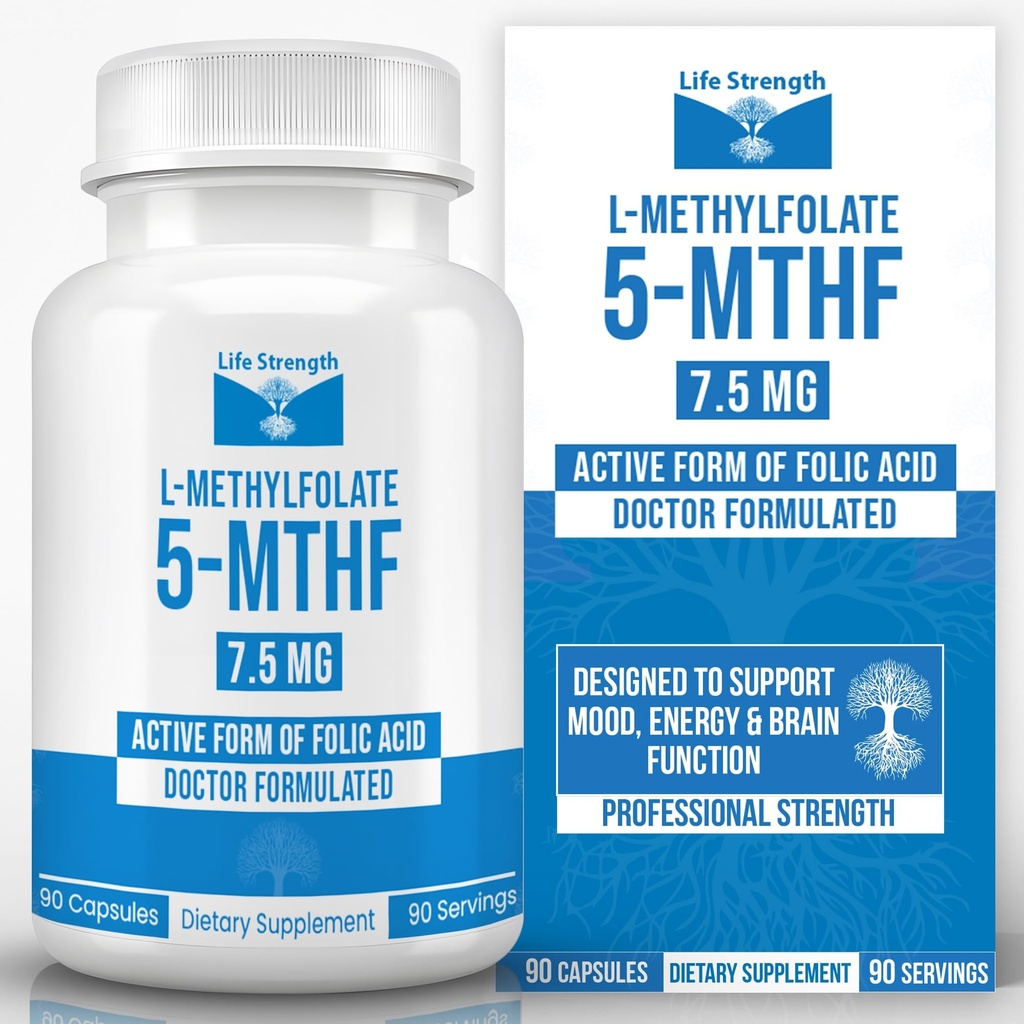L-metilfolat 7,5 MG, optimiziran in zelo bioaktivni metil Folat, 5-MTHF dodatek za Mood in imunske podpore, naravni prehranski dodatek za energijo, ne-GMO & Gluten-free, 90 kapsul