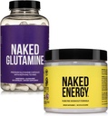 NAKED Vegan Energiziranje mišice rekuperacija paket nearomatizirana energija in 240 L-glutamin kapsule, 1000mg