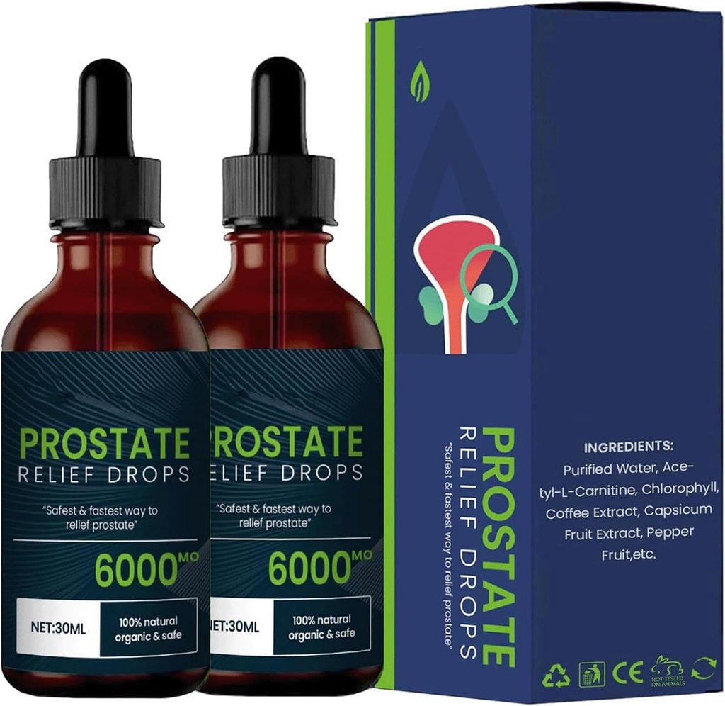 Zdravljenje prostate kapljice - prostate Relief kapljice, prostate naravne zeliščne kapljice, DHT bloker urina zdravje & prostate podpora dodatek za zdravje moških (2kos)
