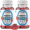 YUM-V'S - Zero Sugar Probiotic Gumies for Digestive Health - Sugar Free Probiotics za ženske, moške in otroke - Gut Health Probiotic Gumies za odrasle in otroke (60 Count (Pack of 2))