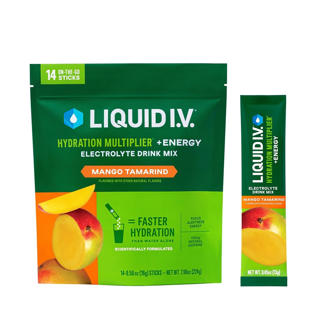 Tekoči I.V.® Hidracija Multiplier® +Energija - Mango Tamarind - Hidracija Powder Packets 