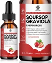 iMATCHME Soursop Graviola Tekoča kapljica, Soursop Bitters Tekoči, Naravni Soursop Listi in sadni kompleks za splošno Wellness, Sladkor/Kafein/Gluten, Jagodna aroma, 2 Fl Oz