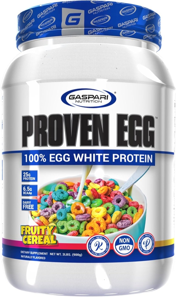 Gaspari Nutrition Provans Jajca, sadna žito, 100% Beljakovine, 25g Beljakovine, Keto prijazno, Mleko in laktoza, Brez soje (2 lbs, Sadno žito)