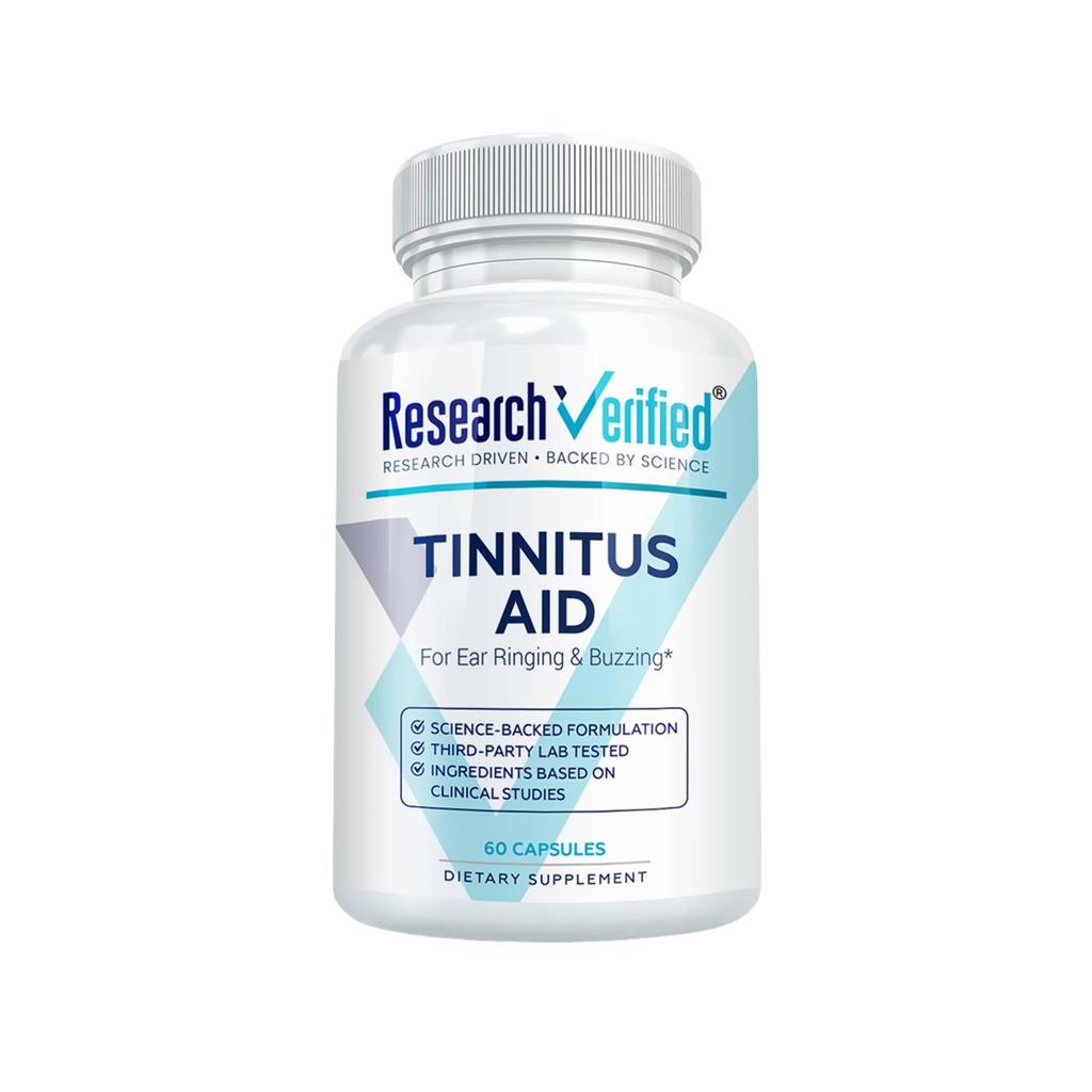 Raziskave Preverjeni Tinitus Aid - Lessen Internal Ringing - Ginkgo Biloba, Vitamin C, Kompleks B Mešanica, Magnezij - 60 Kapsule - Vegan - Izdelano v ZDA