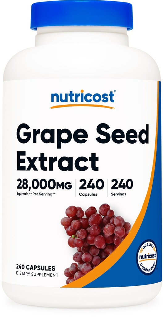 Nutricost izvleček grozdnih semen 28.000mg, 240 Kapsula - ne-GMO, Gluten brez, vegetarijansko prijazno