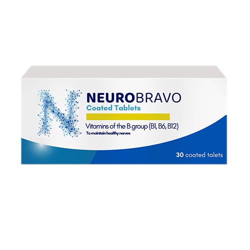 Neurobravo Vitamin B1, B6, B12 Tablete za živčno zdravje, živčne bolečine, omrtvelost, mišična kongestija, mišični krč, oslabljen občutek