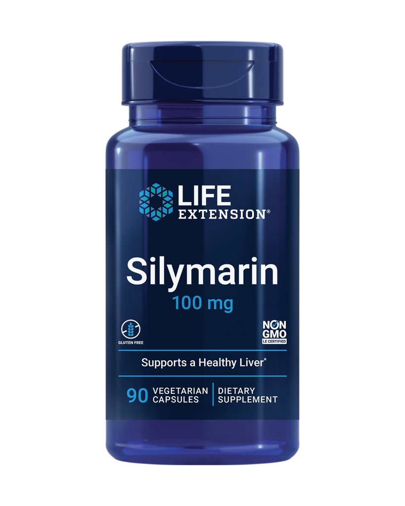 Life Extension Silymarin – Milk Thistle Extract – Podpira zdravje jeter – Gluten-free, Non-GMO, Vegetarian – 90 kapsul