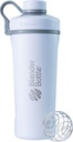 BlenderBottle Radian Shaker Cup Izoliran Nerjaveče jeklo steklenica vode z žico Whisk, 26-Ounce, Matte White