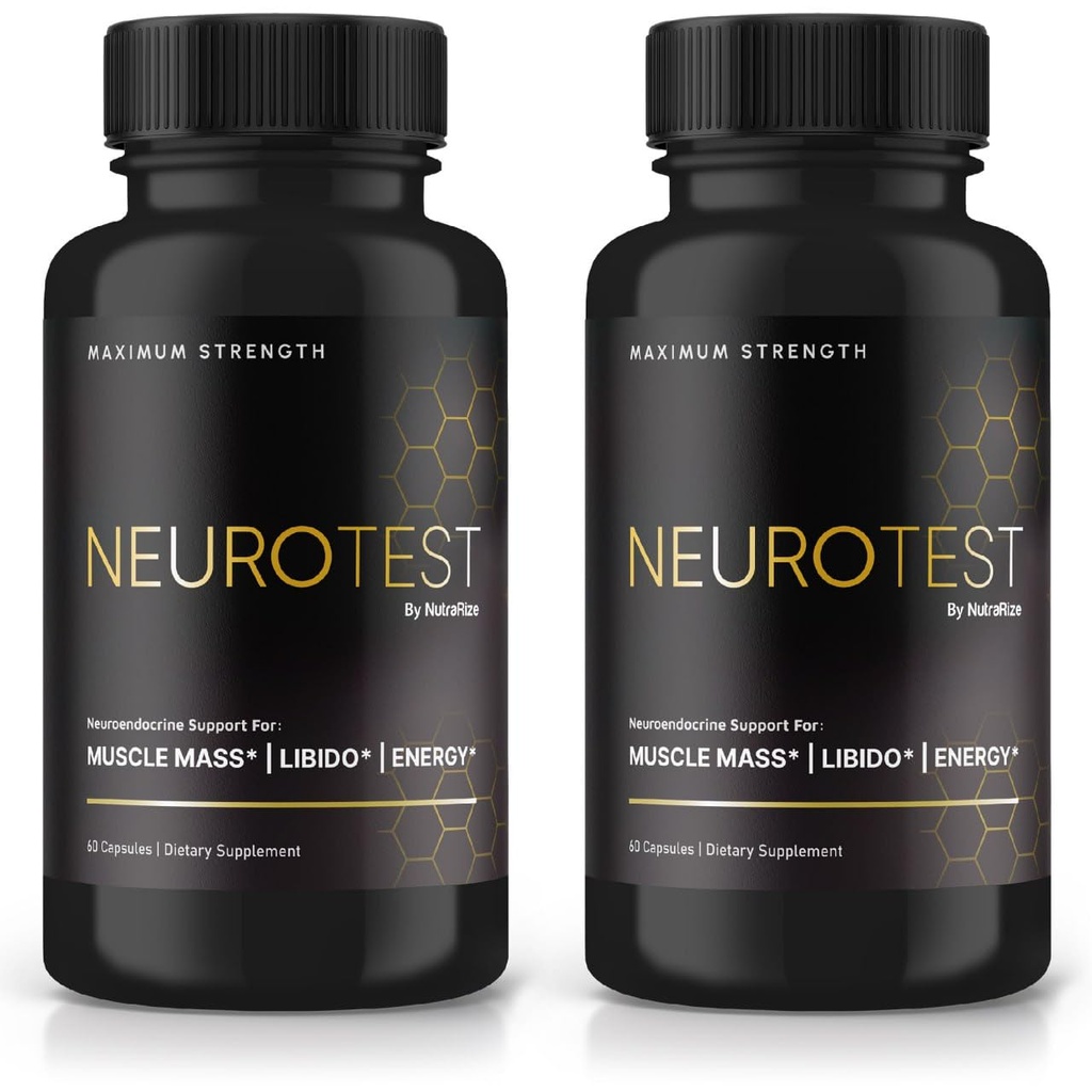 (2 pakiranji) NeuroTest kapsule - NeuroTest prehranska dopolnila za moške, NeuroTest dnevna formula za splošno wellness in najvišjo zmogljivost, napredne tablete Formule, Neuro Test Reviews (120 kapsul)