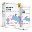 OraTicx Kids Zobni probiotiki za anti-kavto + Zdravi zob in žvečilni gumiji, 8 milijard CFU probiotiki za ustno zdravje, Jogurt Flavor 1-PK