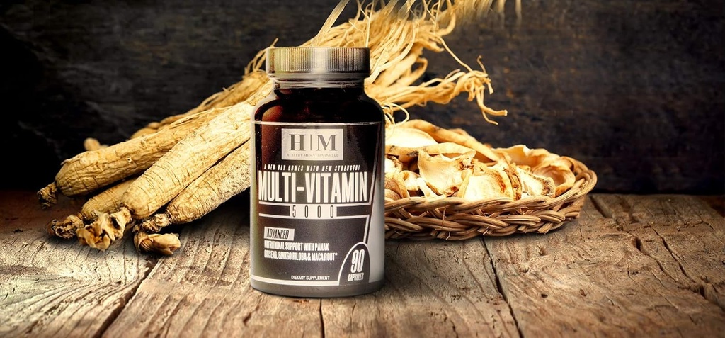 Najpreprostejši multivitaminski dodatek za moške multivitamin 5000 Infundirana imunozdravstvena podpora za moške dnevno povečanje energije, Splošno zdravje Vitamin A-K Plus več 90 kapsul