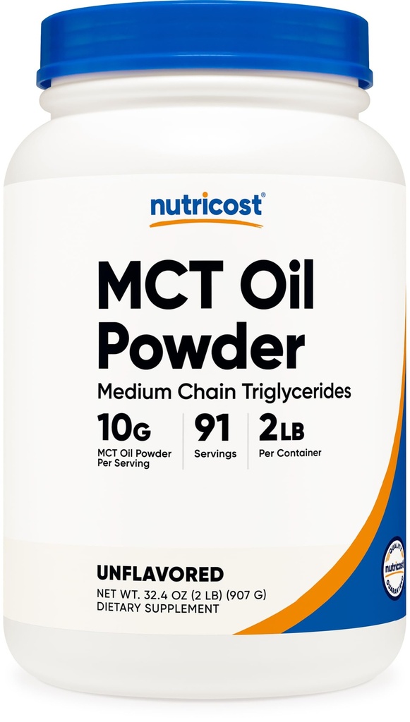 Nutricost Premium MCT Oil Powder - Najboljši za Keto, Ketosis, in Ketogene Diete - Ne-GMO in Gluten brez... (2 LB (nearomatizirana))