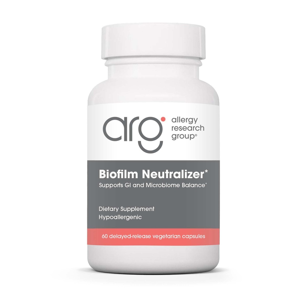 Alergija Raziskovalna skupina Biofilm Nevtralizer - Biofilm Defense, EDTA dodatek, Proteolitični encimi, Serrapeptaza, Vegetarijanske kapsule - 60 Count