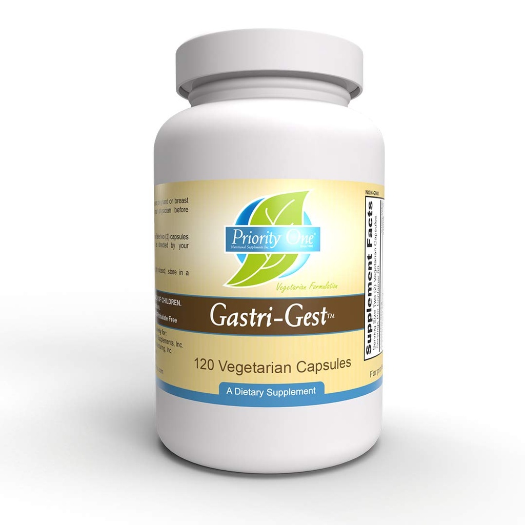Prednostna naloga One Vitamins Gastri Gest 120 Vegetarian kapsule - Močna kombinacija rastlinskih encimov, ki pomagajo ohranjati zdravo prebavljanje in črevesno encimsko aktivnost.*