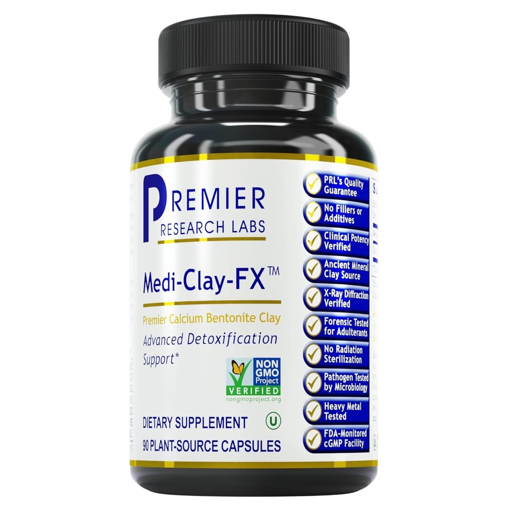 Premier Research Labs Medi-Clay-FX: Bentonite Clay kapsule za razstrupljanje 