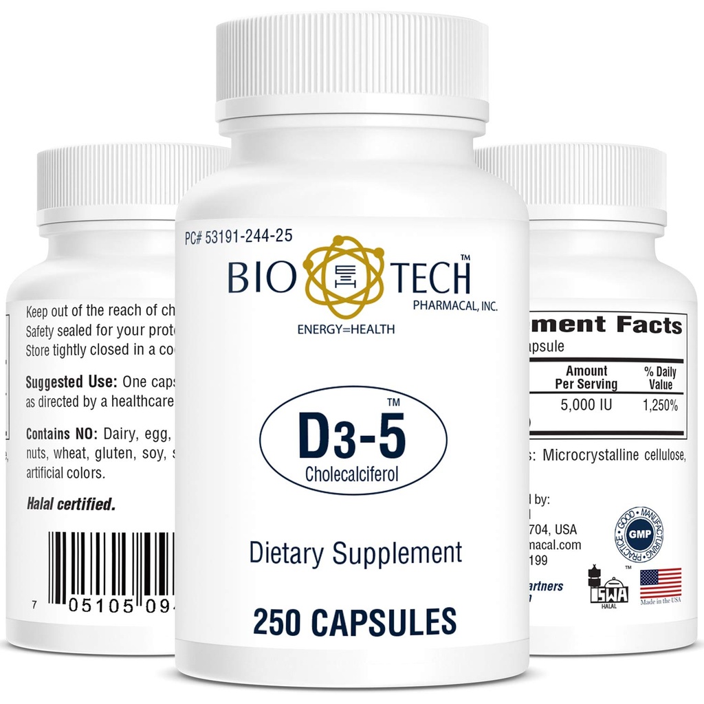 Biotech Pharmacal Vitamin D3 (D3 5k i.e., 250 števk)