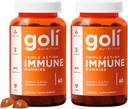 Goli Imunski vitamin Gummy - 120 Count - Elderberry, Vitamin C, D & cink, Vegan, Non-GMO, Gluten-free & želatina-free, pakiranje 2