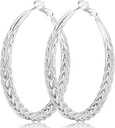 Senteria Silver Hoop Uhani za ženske hipoalergeni 925 Sterling Silver Post Hoop Uhani Lahki veliki Hoops Uhani Debeli zasukani srebrni Hoops 30/40/50MM