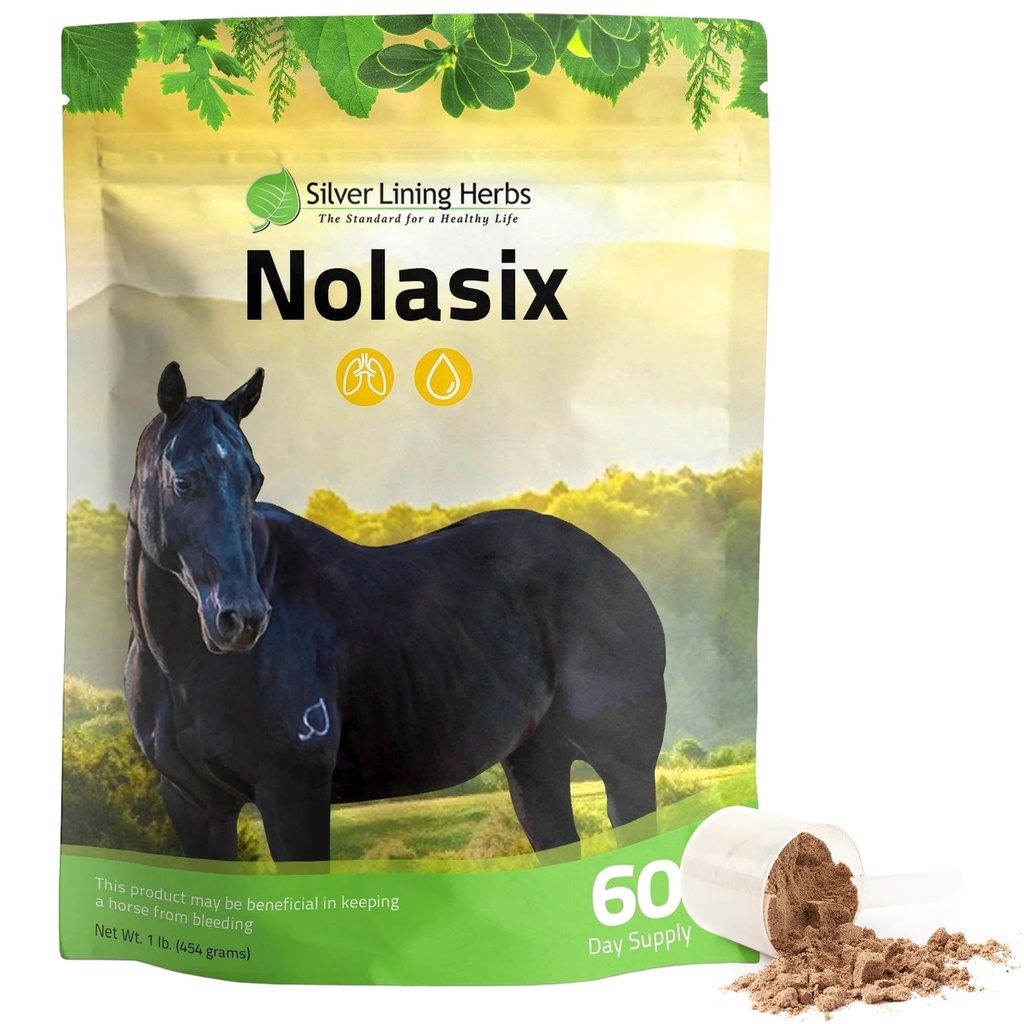 Silver Lining Herbs Nolasix Lung & Circulation Dopolnila za konje – Naravni zeliščni konj dodatek za cirkulacijo, zdravje srca in pljuč podporo – Normalno dihanje in žilno podporo – 1 lb