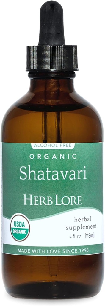 Herb Lore Organic Shatavari Root Extract Tinkture - Tekoči Shatavari kapljice (Asparagus Racemosus) za Dojenje in Wellness podporo - Alkohol brezplačno (4 fl oz)
