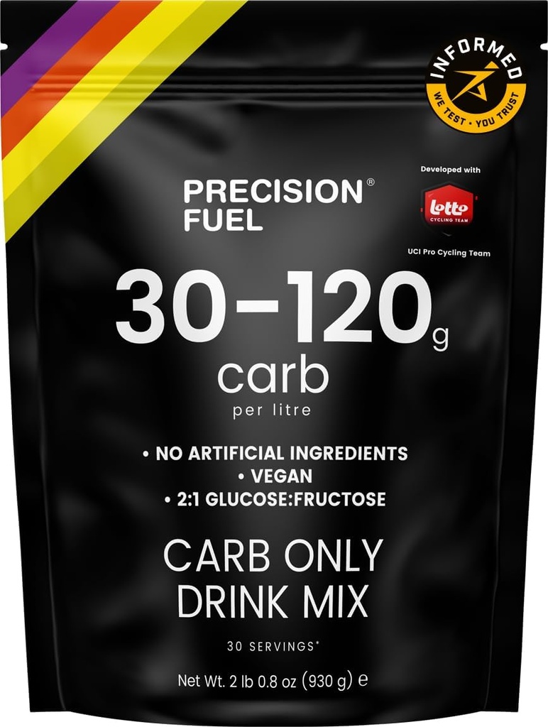 Natančno gorivo PF Carb samo pijača mešanica - visoko ogljikovi hidrati Prašek za energijo, Vegan, 120g ogljikovih hidratov na liter - Blag citrus aroma (1-Pack)